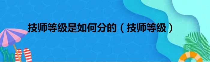技师等级是如何分的（技师等级）