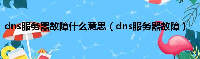 dns服务器故障什么意思（dns服务器故障）