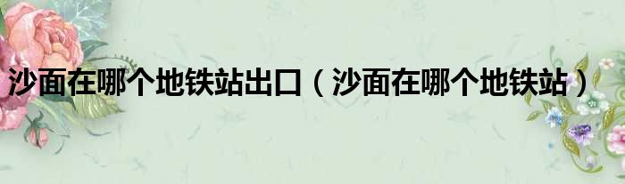 沙面在哪个地铁站出口（沙面在哪个地铁站）