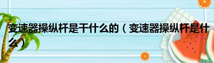 变速器操纵杆是干什么的（变速器操纵杆是什么）