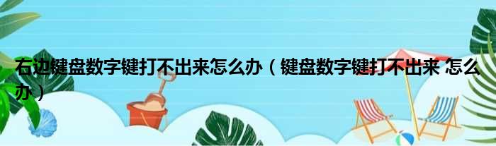 右边键盘数字键打不出来怎么办（键盘数字键打不出来 怎么办）