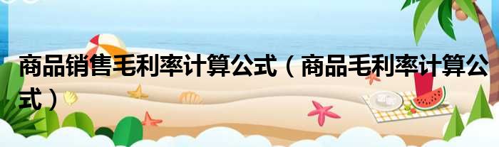 商品销售毛利率计算公式（商品毛利率计算公式）