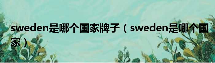 sweden是哪个国家牌子（sweden是哪个国家）