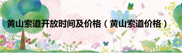 黄山索道开放时间及价格（黄山索道价格）
