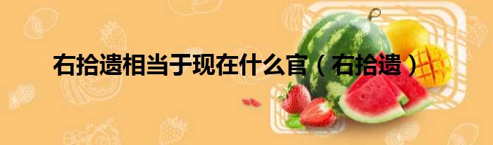 右拾遗相当于现在什么官（右拾遗）