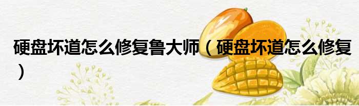 硬盘坏道怎么修复鲁大师（硬盘坏道怎么修复）