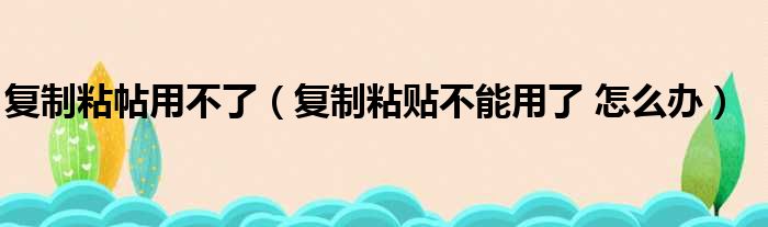 复制粘帖用不了（复制粘贴不能用了 怎么办）
