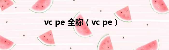vc pe 全称（vc pe）