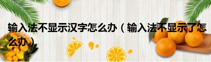 输入法不显示汉字怎么办（输入法不显示了怎么办）