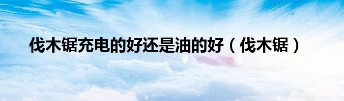 伐木锯充电的好还是油的好（伐木锯）