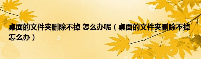 桌面的文件夹删除不掉 怎么办呢（桌面的文件夹删除不掉 怎么办）