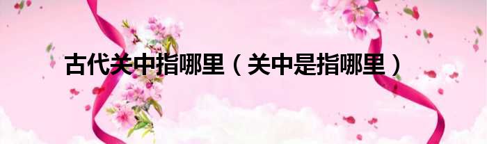 古代关中指哪里（关中是指哪里）
