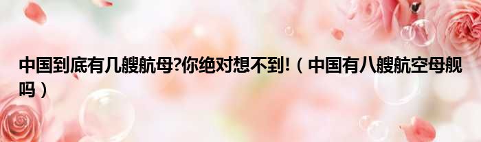 中国到底有几艘航母?你绝对想不到!（中国有八艘航空母舰吗）