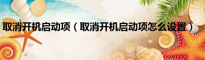 取消开机启动项（取消开机启动项怎么设置）