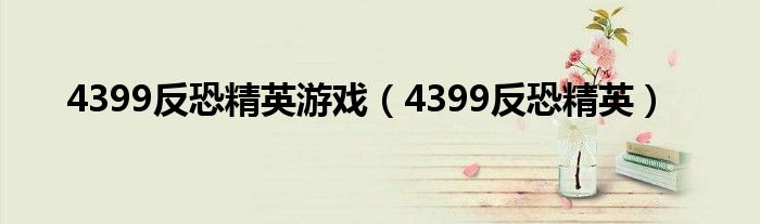 4399反恐精英游戏（4399反恐精英）