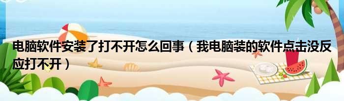 电脑软件安装了打不开怎么回事（我电脑装的软件点击没反应打不开）