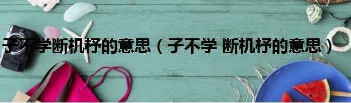 子不学断机杼的意思（子不学 断机杼的意思）