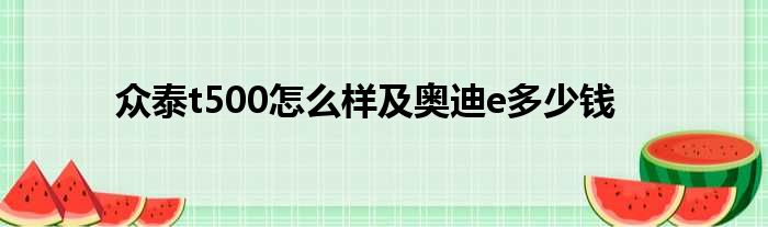 众泰t500怎么样及奥迪e多少钱