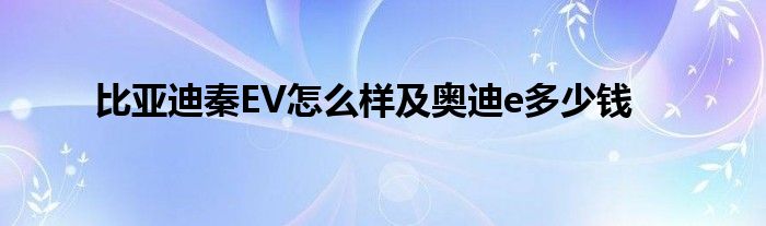 比亚迪秦EV怎么样及奥迪e多少钱