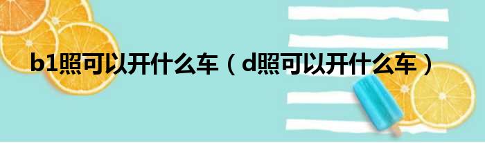 b1照可以开什么车（d照可以开什么车）