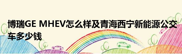 博瑞GE MHEV怎么样及青海西宁新能源公交车多少钱