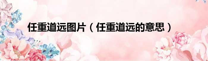 任重道远图片（任重道远的意思）