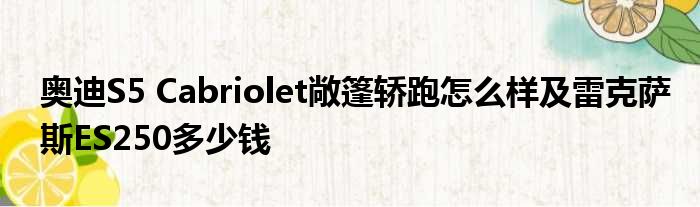 奥迪S5 Cabriolet敞篷轿跑怎么样及雷克萨斯ES250多少钱