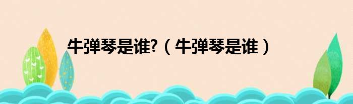 牛弹琴是谁?（牛弹琴是谁）
