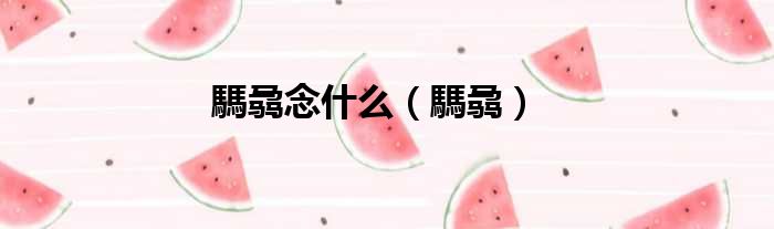 騳骉念什么（騳骉）