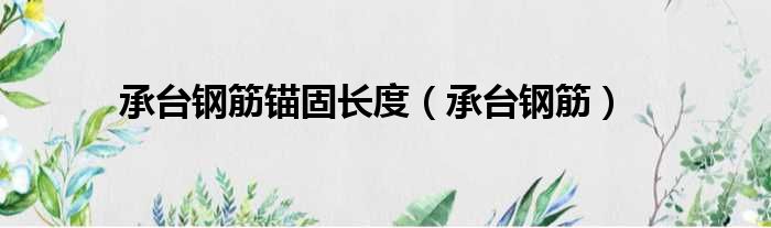 承台钢筋锚固长度（承台钢筋）