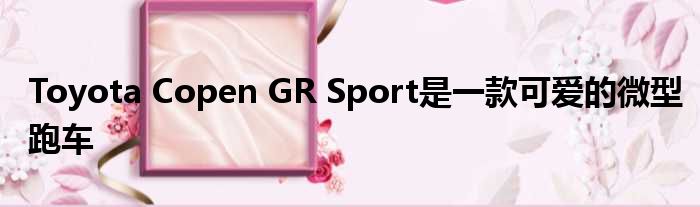 Toyota Copen GR Sport是一款可爱的微型跑车