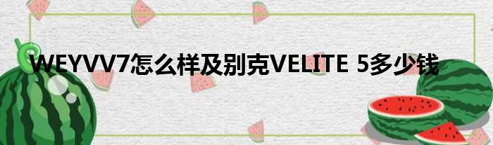 WEYVV7怎么样及别克VELITE 5多少钱