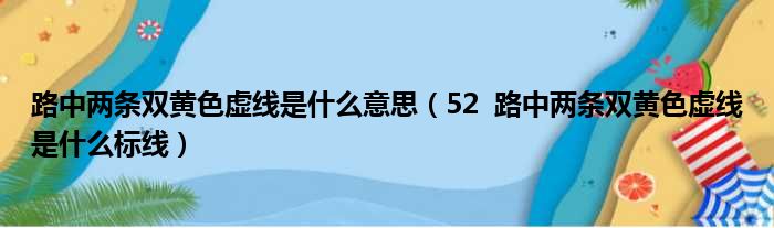 路中两条双黄色虚线是什么意思（52  路中两条双黄色虚线是什么标线）