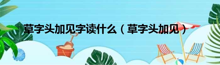 草字头加见字读什么（草字头加见）