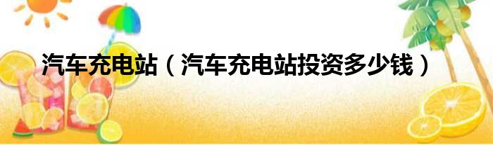 汽车充电站（汽车充电站投资多少钱）