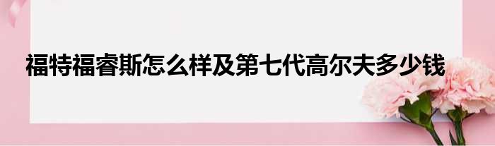 福特福睿斯怎么样及第七代高尔夫多少钱