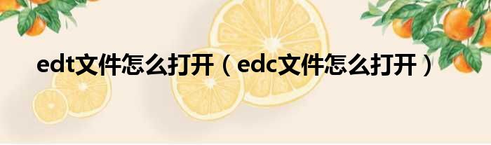 edt文件怎么打开（edc文件怎么打开）