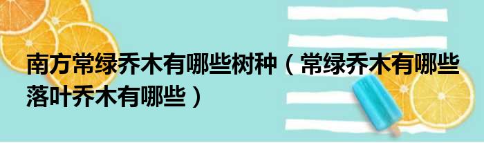 南方常绿乔木有哪些树种（常绿乔木有哪些 落叶乔木有哪些）