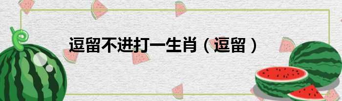 逗留不进打一生肖（逗留）