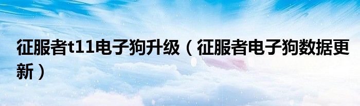 征服者t11电子狗升级（征服者电子狗数据更新）