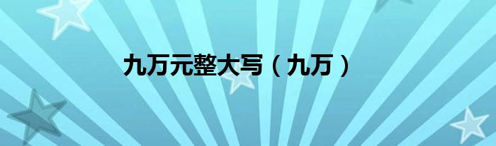 九万元整大写（九万）