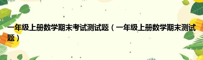 一年级上册数学期末考试测试题（一年级上册数学期末测试题）