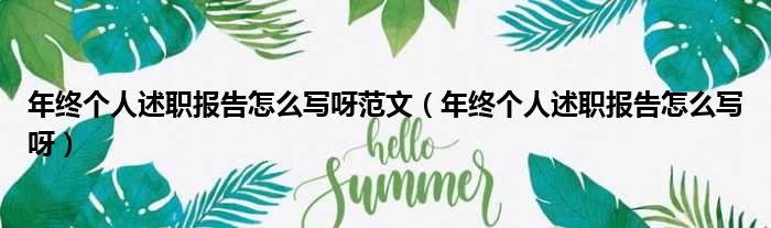 年终个人述职报告怎么写呀范文（年终个人述职报告怎么写呀）