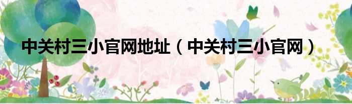 中关村三小官网地址（中关村三小官网）