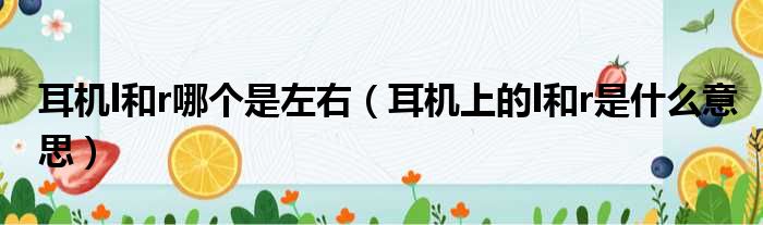 耳机l和r哪个是左右（耳机上的l和r是什么意思）