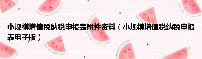 小规模增值税纳税申报表附件资料（小规模增值税纳税申报表电子版）
