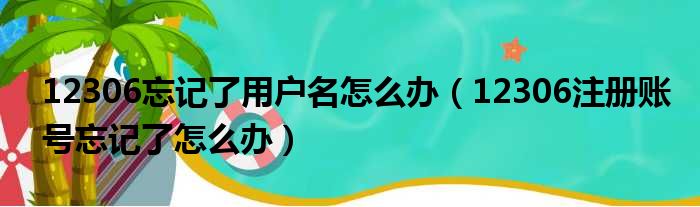 12306忘记了用户名怎么办（12306注册账号忘记了怎么办）