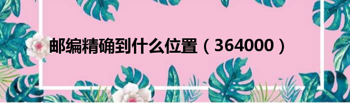 邮编精确到什么位置（364000）