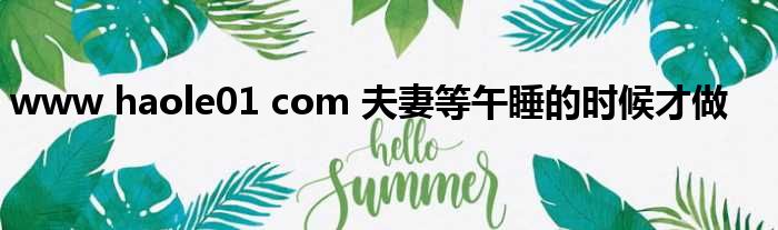 www haole01 com 夫妻等午睡的时候才做