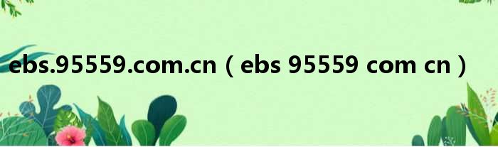 ebs.95559.com.cn（ebs 95559 com cn）